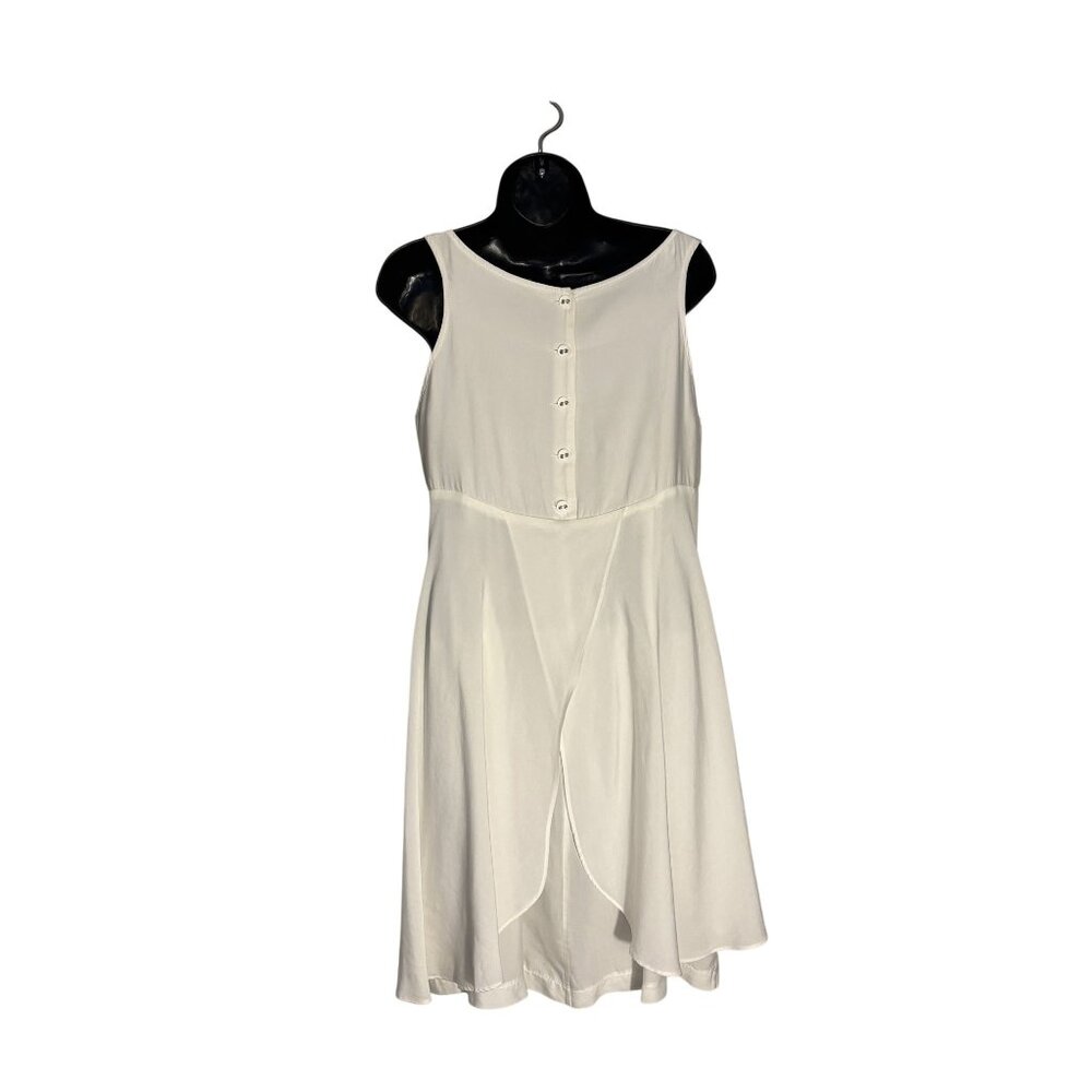 Charles Chang-Lima White Sleeveless Asymmetrical Dress With Button Back & Jewel - Picture 4 of 13